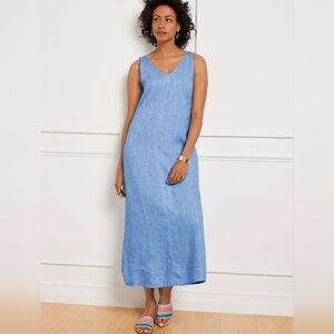 Talbots Cross Dye Linen Maxi Dress Size 8
